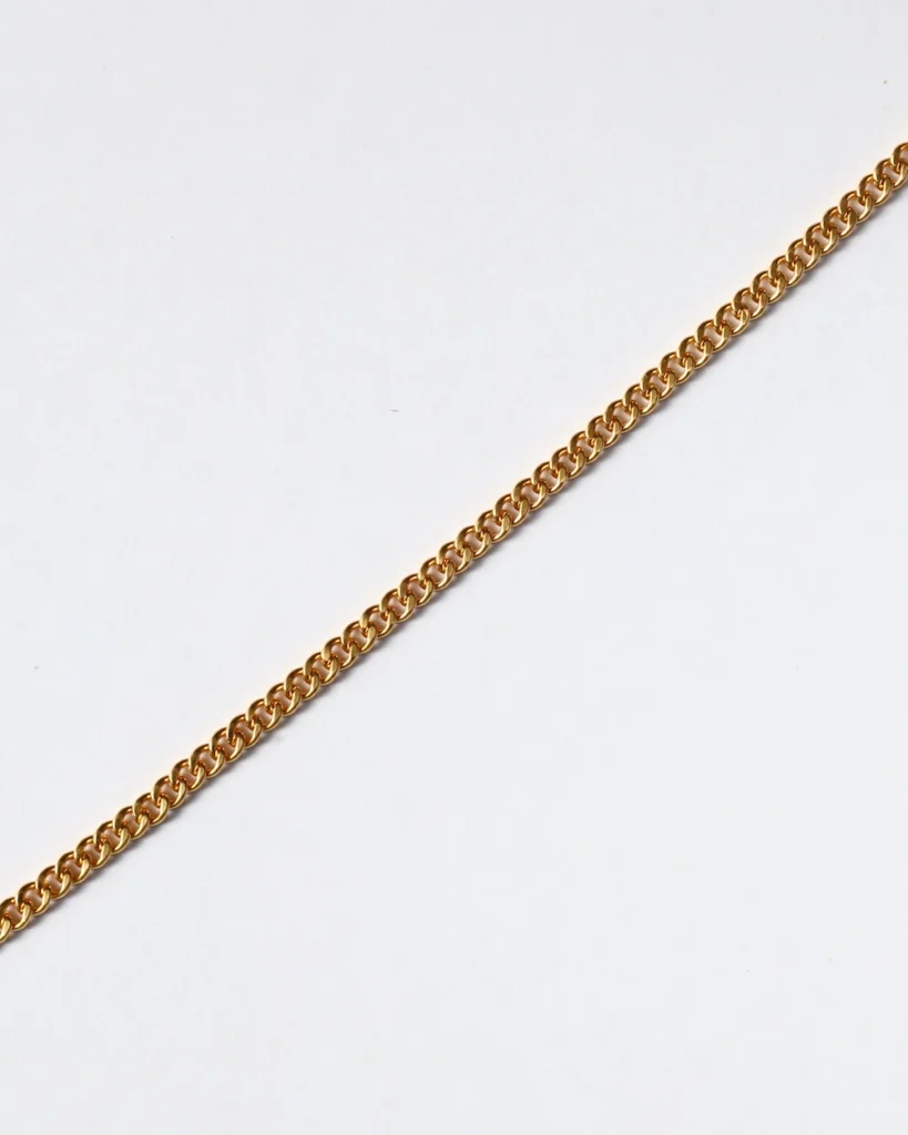 Gold chain on white background