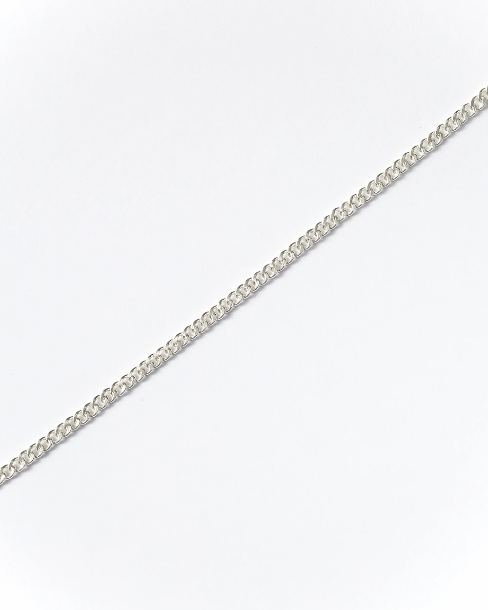 Silver chain on white background